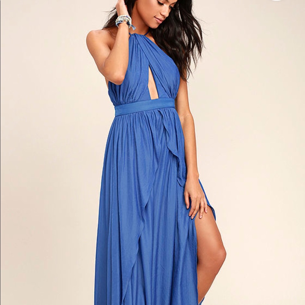 Blue Maxi dress with slits